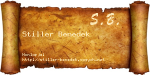 Stiller Benedek névjegykártya